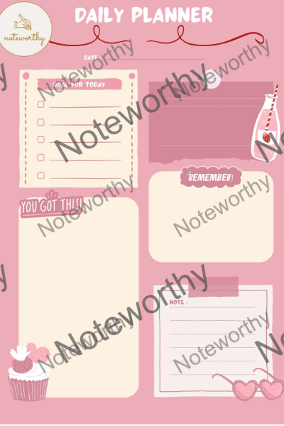 Digital Pink Daily Planner