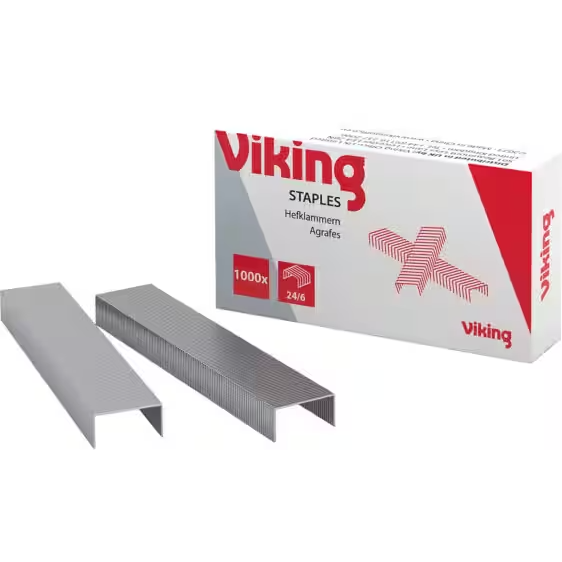 Viking Staples 24/6 Wire Silver Pack of 1000 (Individual)